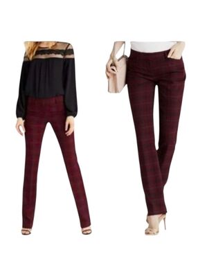 Express Columnist Slim Leg Berry Plaid Pants